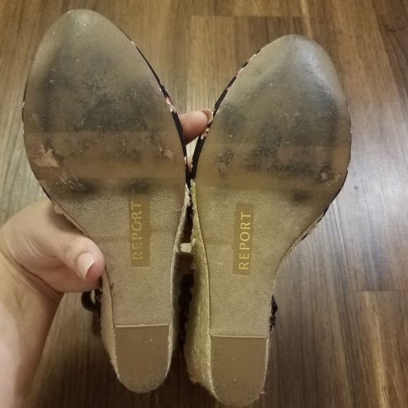 Report slide on navy elastic cross band wedge - Picture 6 of 8